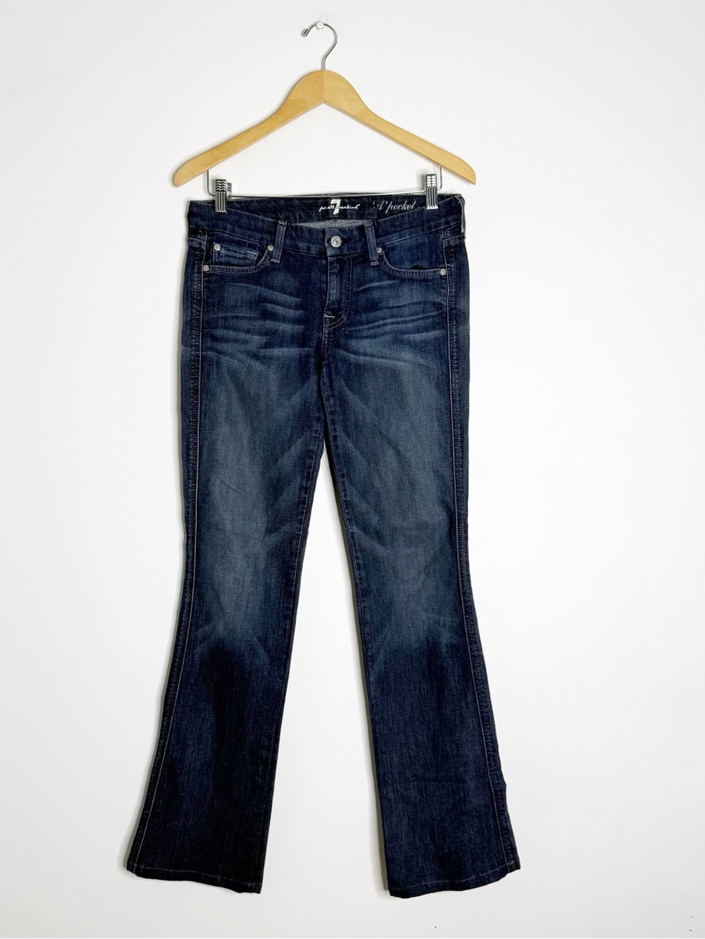 7 For All Mankind A Pocket Flare Jeans Women’s 27 Dark Wash Stretch Denim